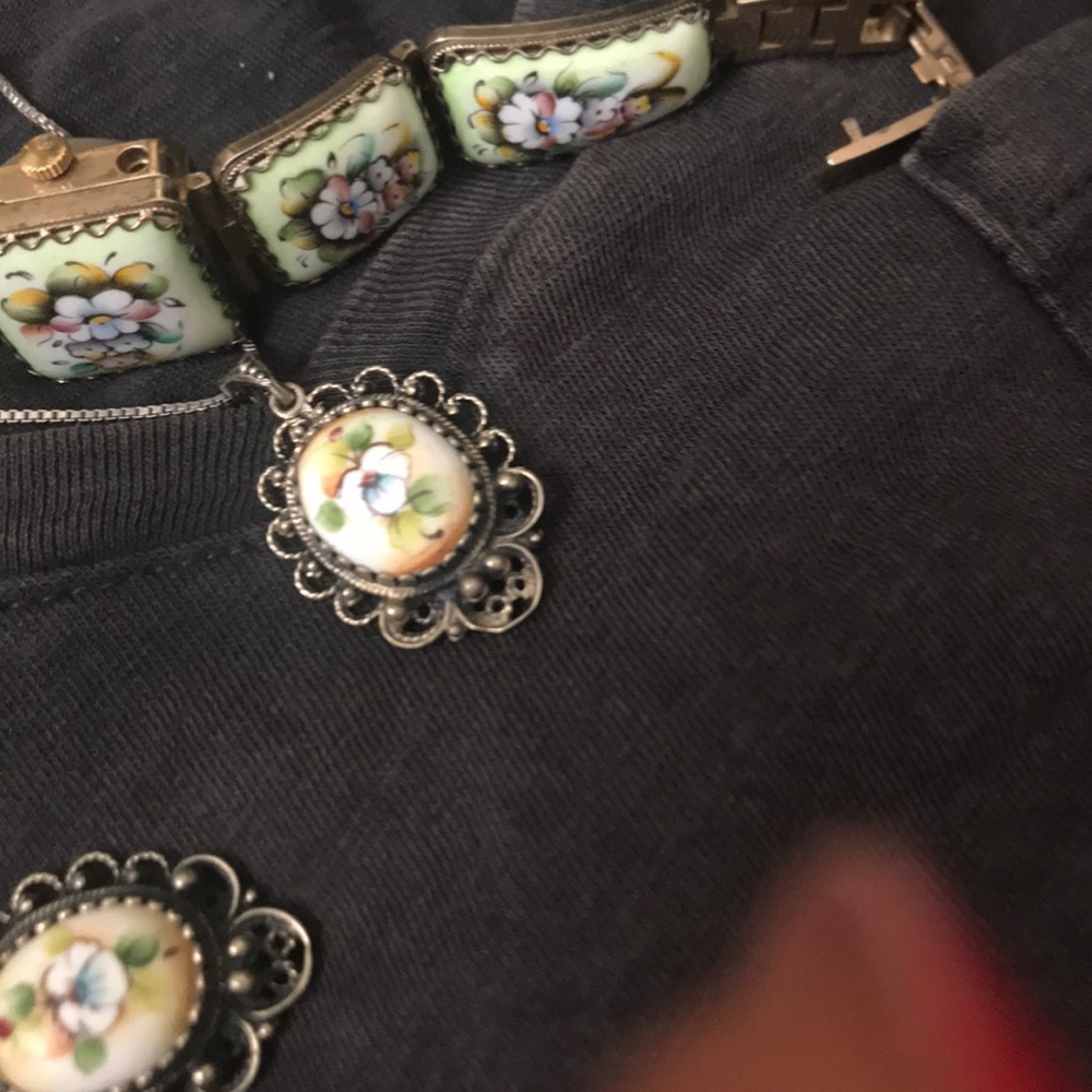 Hand made in Russia earrings and bracelet.